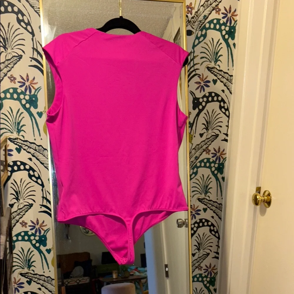 Express Fuchsia Sleeveless Bodysuit - Picture 3 of 3